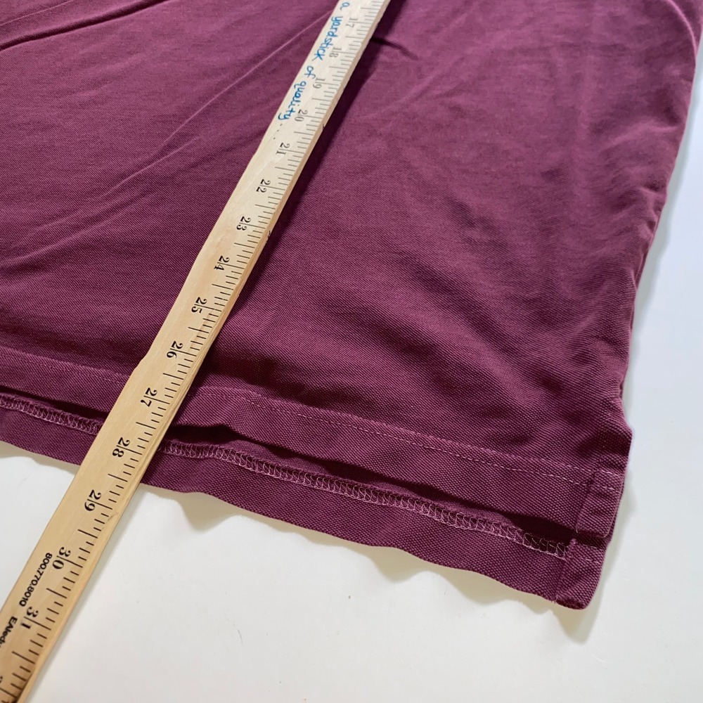 Merona Ultimate Polo Mens XL Burgundy Short Sleeve Pique Knit Shirt L222 - Picture 4 of 7